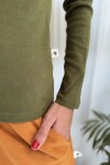 Camiseta en ribs Verde musgo