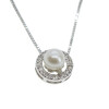 Colgante de oro 18k con brillantes y perla N8798W Colgante de oro 18k con brillantes y perla N8798W