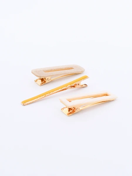 SET BROCHES RECTÁNGULO DORADO