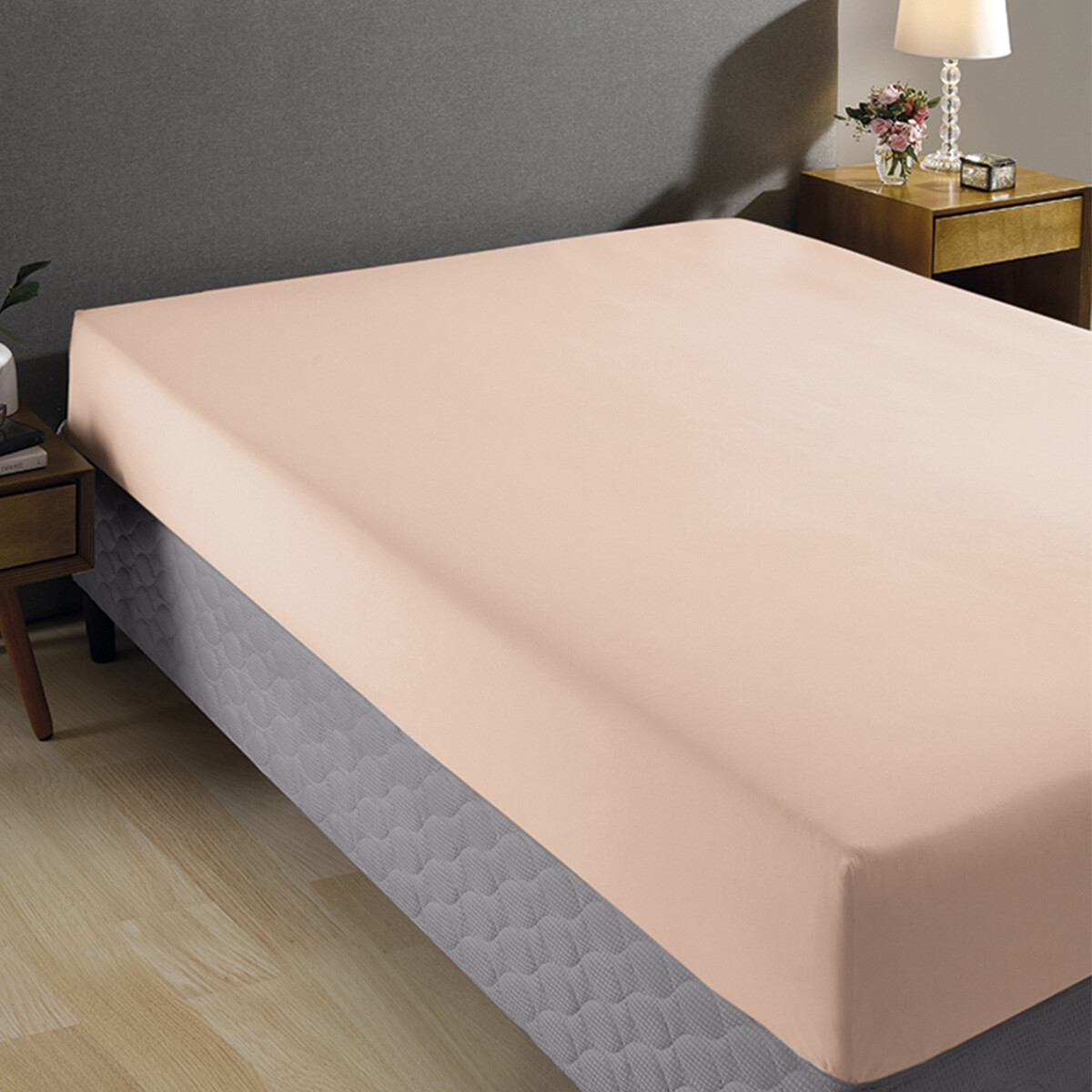 Sábana Ajustable King Size 130 Hilos Dohler 100% Algodón - SALMON 