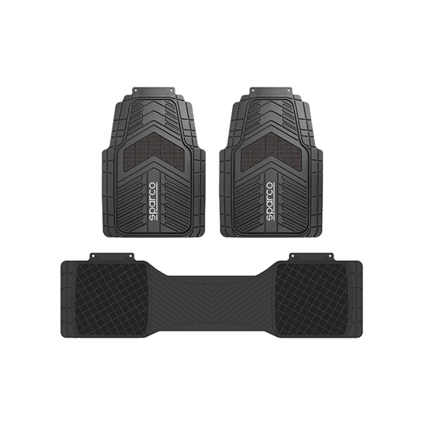 Juego De Alfombras De Tres Piezas Sparco Color Gris Carbon Juego De Alfombras De Tres Piezas Sparco Color Gris Carbon