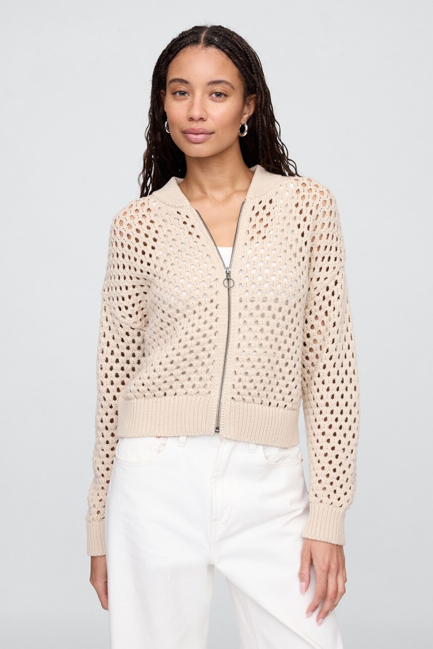 Campera Bomber Crochet Mujer Bedrock 291