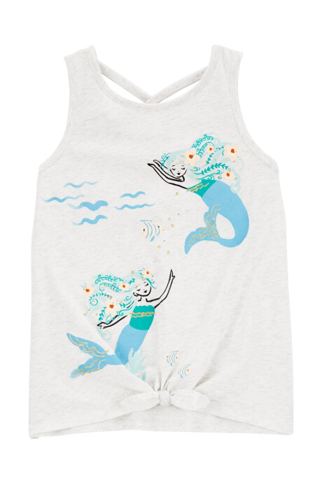 Musculosa con lazo estampa sirena Sin color