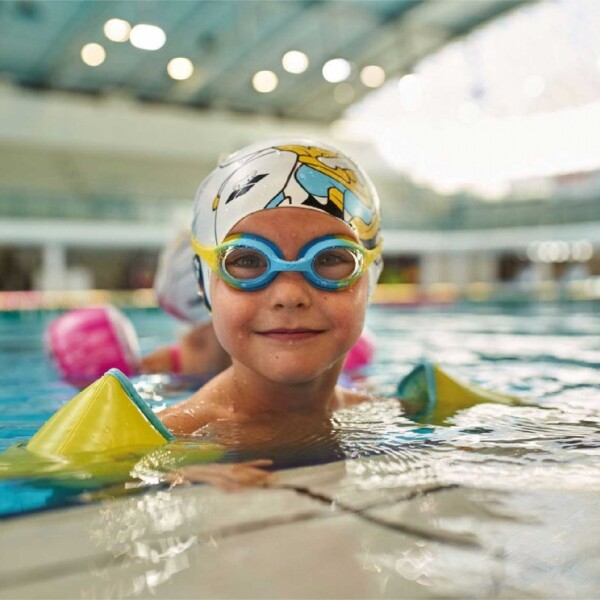 Lentes De Natacion Para Niños Arena Spider Kids Goggles (2 a 5 años) Celeste y Amarillo