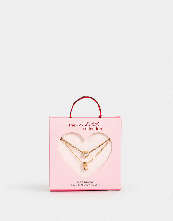 Collares Cortos Con cubic zirconia Collar Corto Cubic Inicial "e" - Dorado