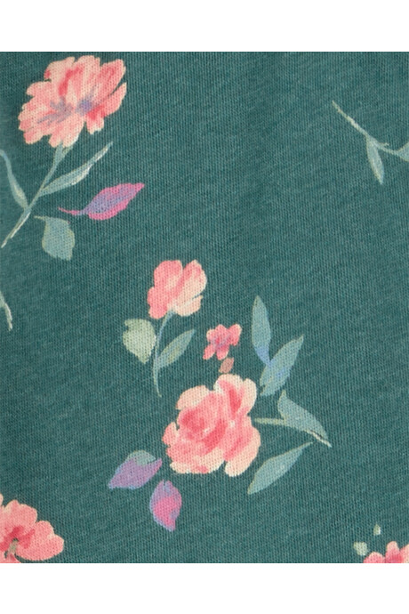 Pantalón deportivo de algodón, diseño floral Sin color
