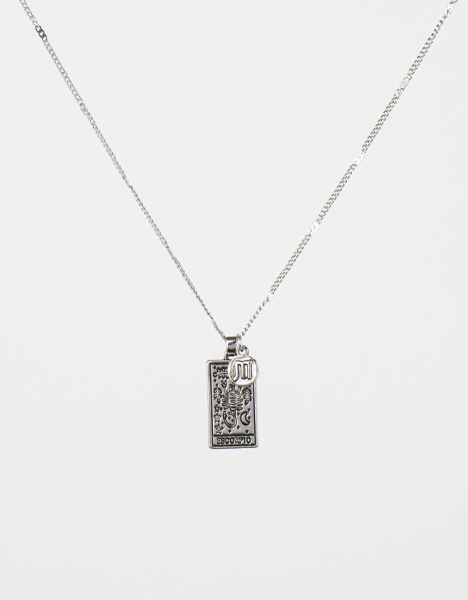 Cadena Corta con Dije De zodíaco Cadena Con Dije De Zodíaco Escorpio - Plateado