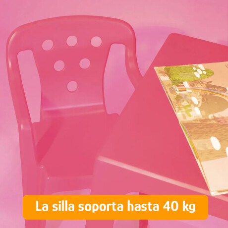 Set de Mesa 54x46cm y 4 Sillas infant Plást Resistente 40Kg Rosa