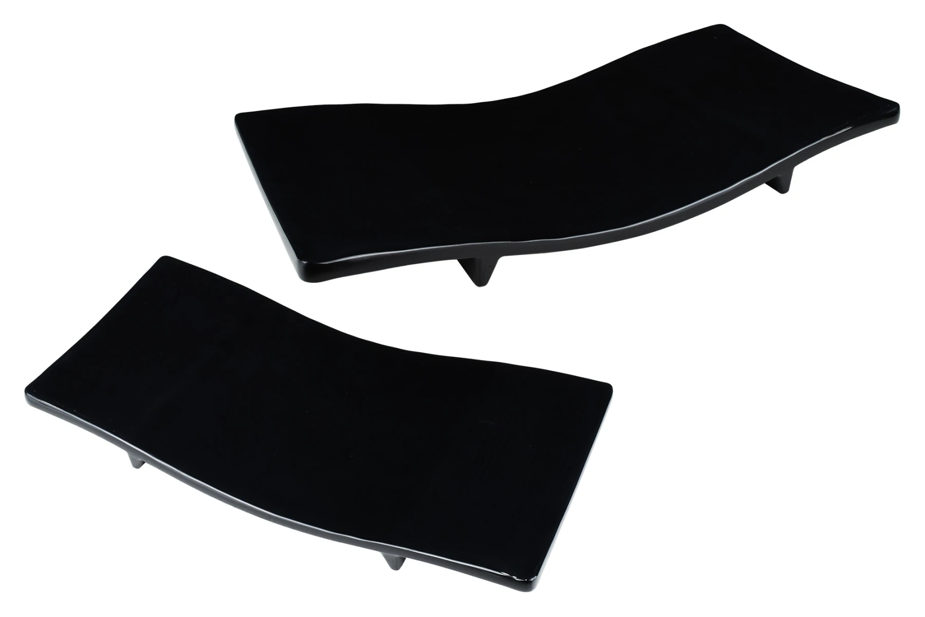PLATO MELAMINA C/PIE LINEA SUSHI NEGRO 33X16X3CM B150-13 Q36 
