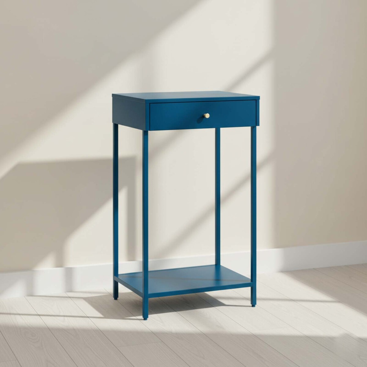 MESA LATERAL ALTA - METAL AZUL OLIVIA 
