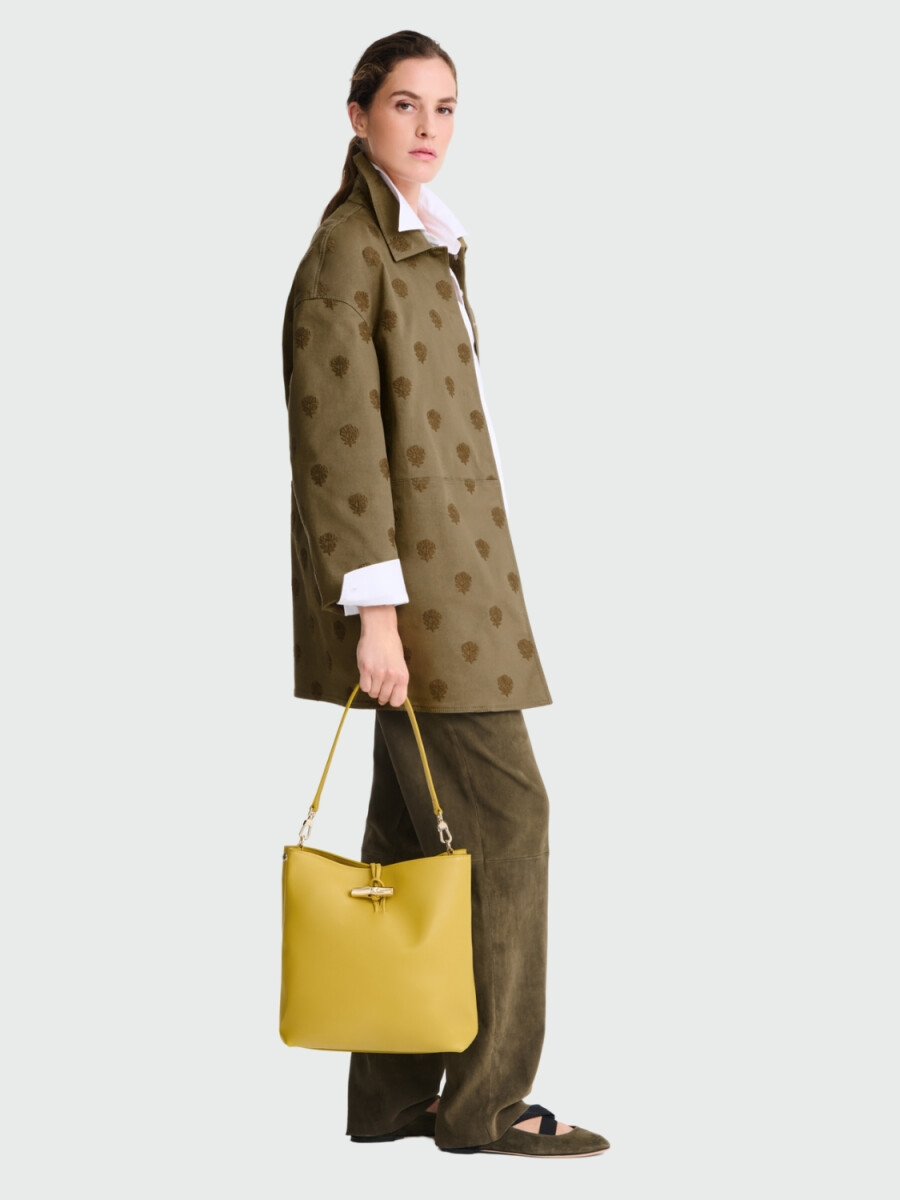 Longchamp -Bolso de cuero, Le Roseau Sleek - Amarillo 