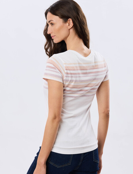 REMERA RAYADA DE ALGODÓN Blanco