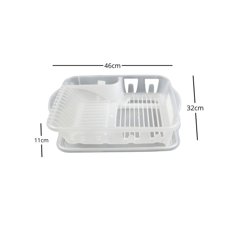 Escurridor de platos con bandeja TRANSPARENTE