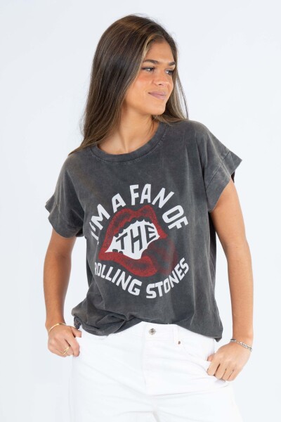 Remera fan of Rolling Gris oscuro