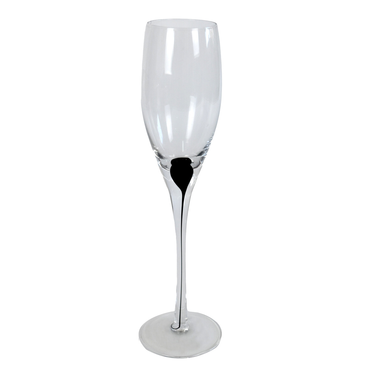 Copa de champagne de vidrio con decoración 