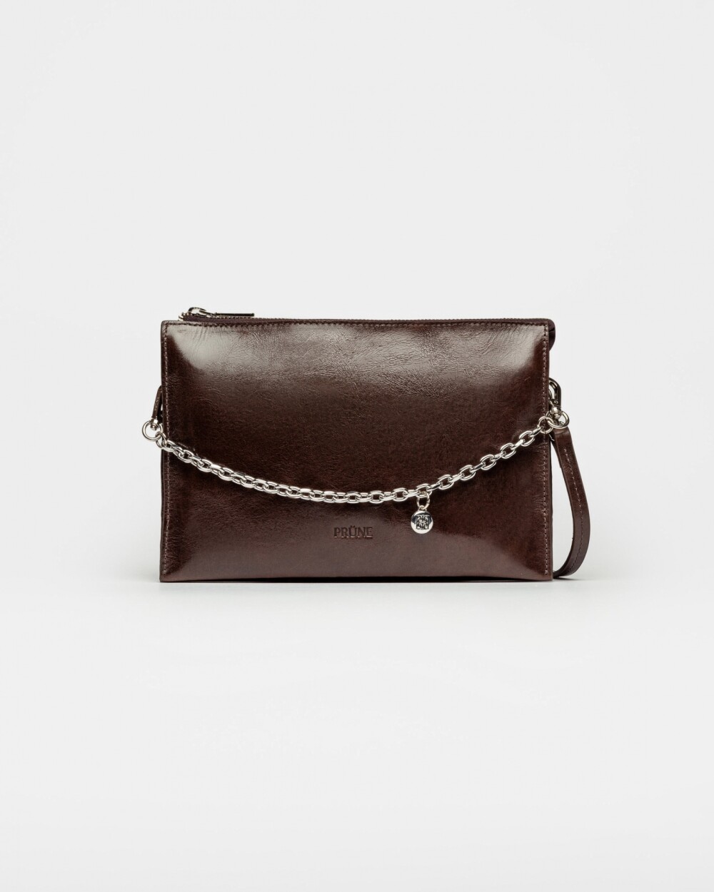 Bandolera Kaia en cuero arrugado Chocolate