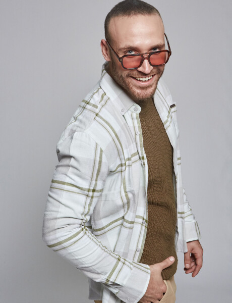 Camisa m/l franela verde