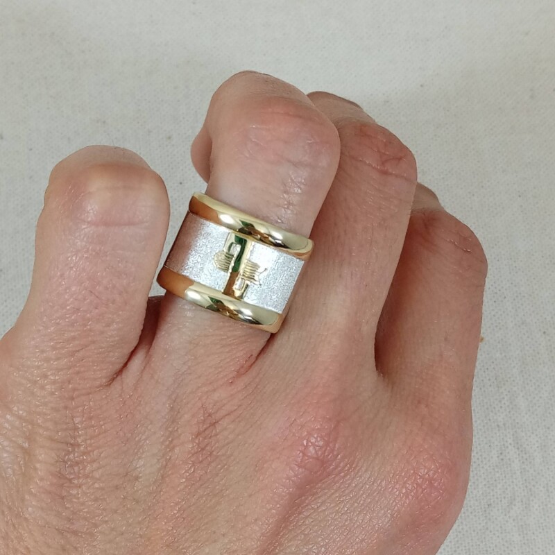 Anillo Profesión Escribano Plata y Oro Anillo Profesión Escribano Plata y Oro