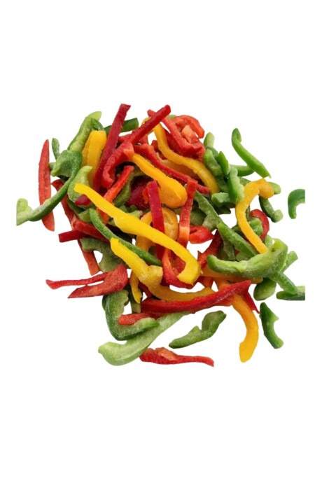 Mix morrón tres colores en tiras - 1kg Mix morrón tres colores en tiras - 1kg