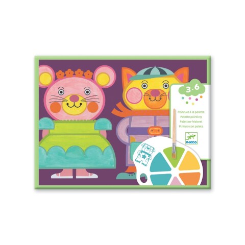 Set x4 Láminas con paleta de acuarelas Gatos