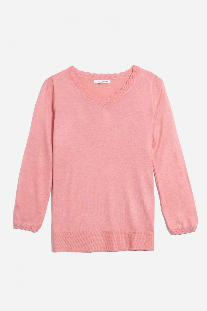 Sweater con crochet - Rosa 