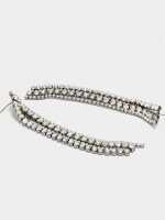 Pendientes Largos De Cadenas Con Cristales plateado