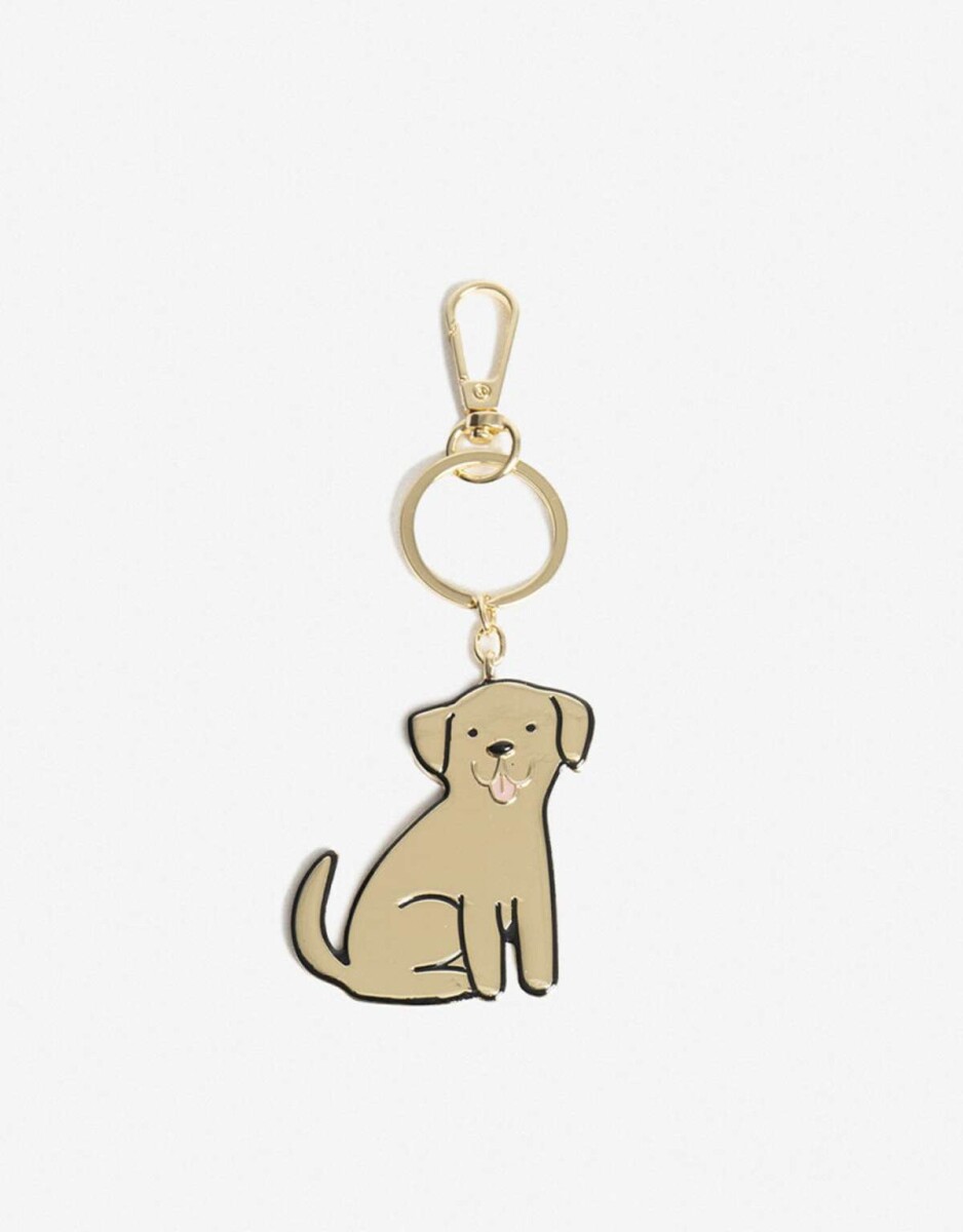 Llavero Y Bag Charm De Perrito - Dorado 