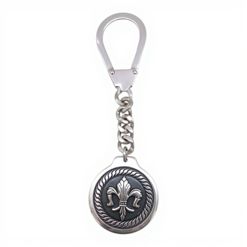 LLAVERO FLOR DE LIS - ALPACA Y PLATA plateadouniforme