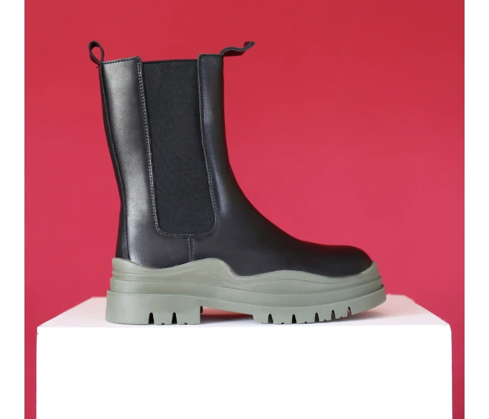 Bota VENIUS caña alta con elasticos en lateral y Black/Green