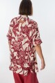 Camisa Azorella Flores Bordeaux