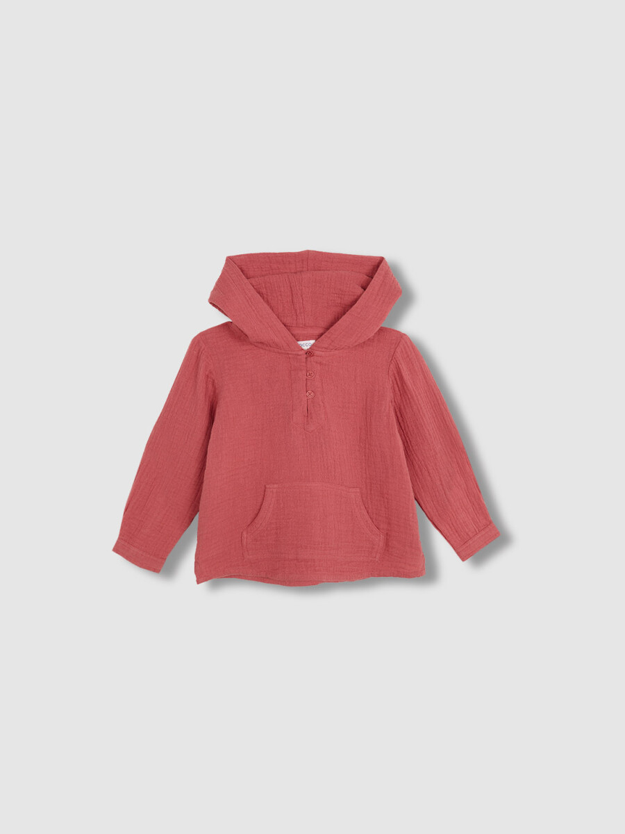 Sobrecamisa Con Bolsillo De Canguro Rosa