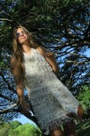 Mini Fringes Dress Blanco