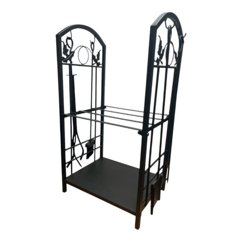 Rack para leña 2 niveles con herramientas Rack para leña 2 niveles con herramientas