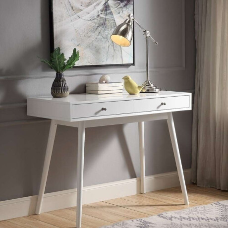 Escritorio C/ 2 Cajones Mdf 100X48X76Cm Blanco
