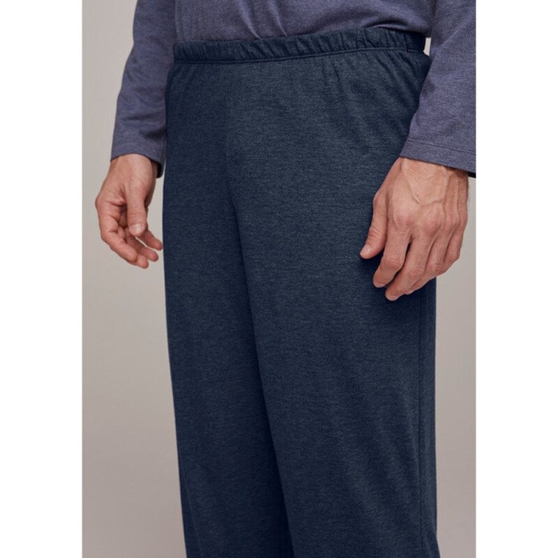 PIJAMA ML MASC AZUL MESCLA