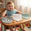 Set baberos bandana x3 oso verde agua