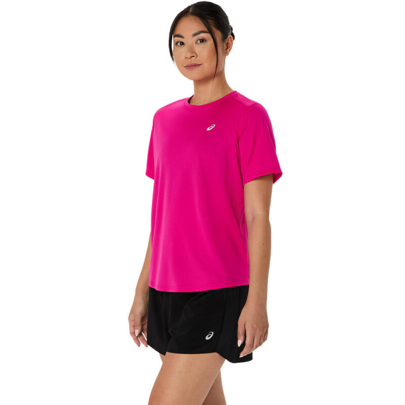Polo Running Asics Silver SS Top Mujer Pink Rave