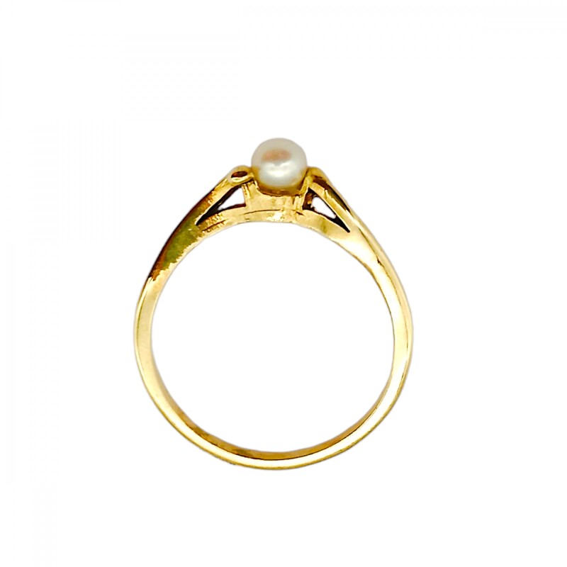 Anillo Solitario-Oro bajo-Perla-AN8165 conperla