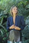 Blazer Office Lana Azul / Chocolate