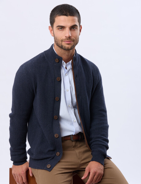 CARDIGAN GRUESO TEJIDO Azul