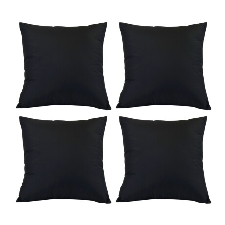 Set x4 funda de almohadones lisa 43 x 43 cm NEGRO