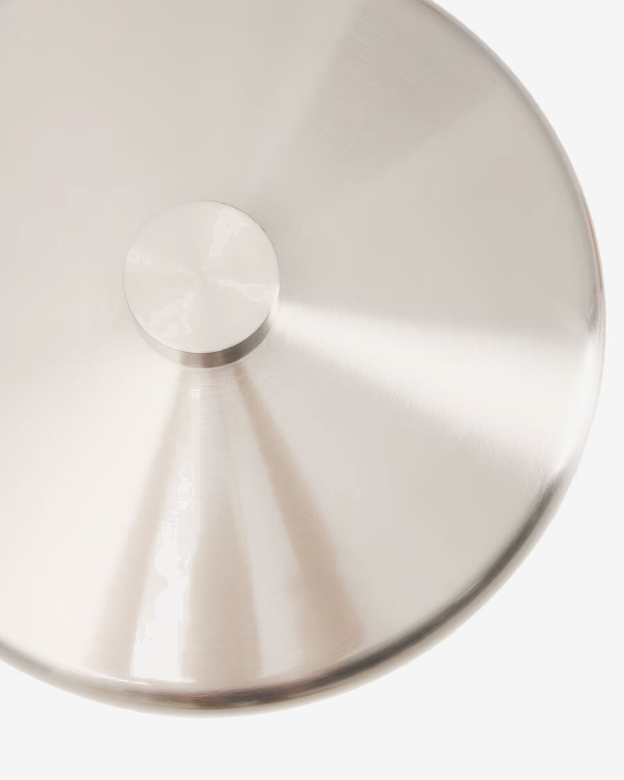 Lámpara de mesa Nuvira de acero cepillado gris claro