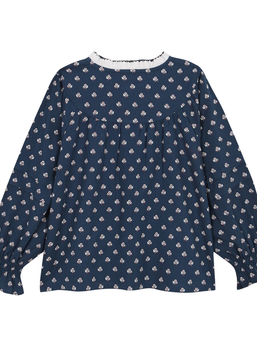 Blusa Manga Larga Azul Medio Oscuro