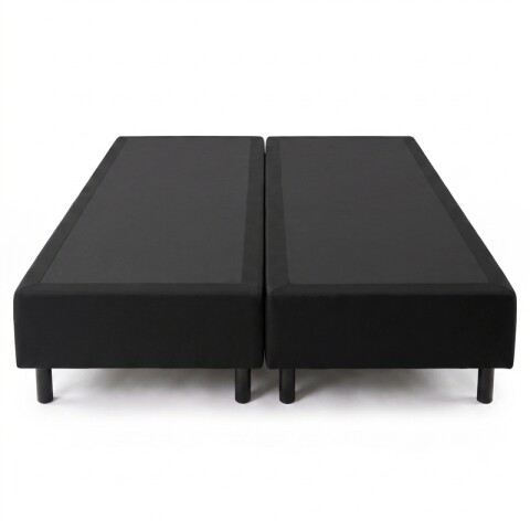 Base Box Sommier Tapizada Negra para Colchón 138x188x35 Doble