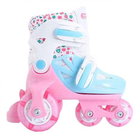 Patín Rollers Ez 4 Ruedas C/ Luces Extensibles Niño Rosado