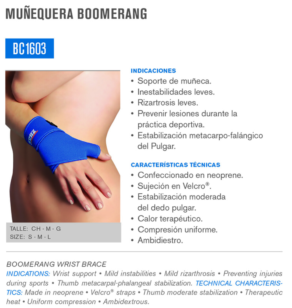 Body Care muñequera boomerang 