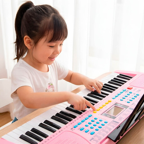 Órgano Musical Teclado Piano 61 Teclas Mozart Español Rosa