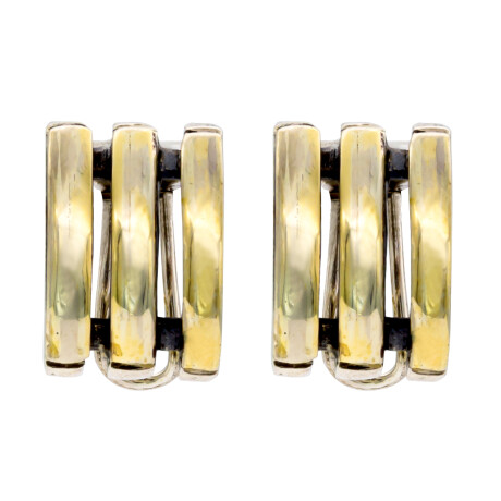 Par de caravanas de plata 925 ydouble en oro 18 ktes. Par de caravanas de plata 925 ydouble en oro 18 ktes.