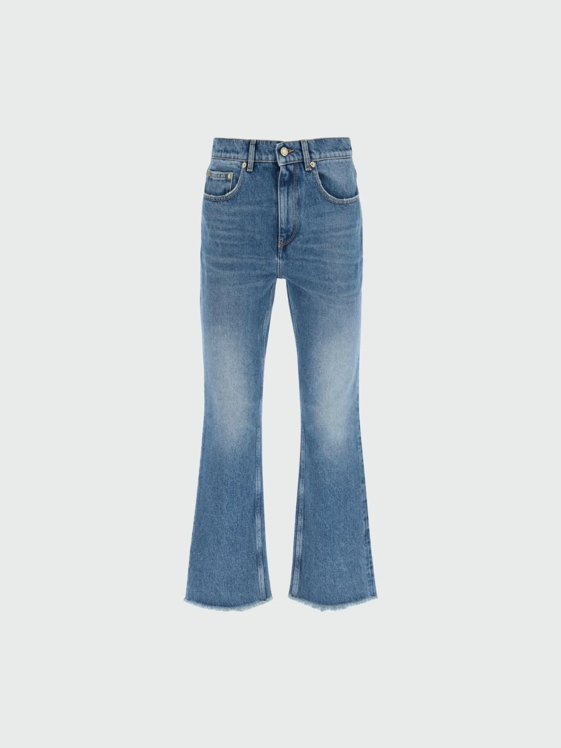 Golden Goose-Jean desgastado con bolsillos y pierna acampanada Azul