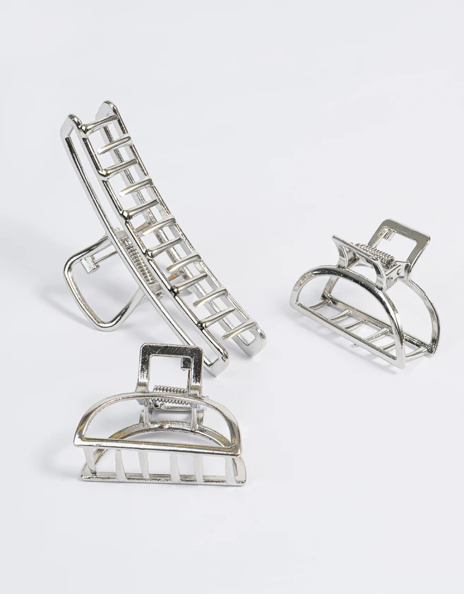 Broches Sets Classic Set De Broches Metálicos - Plateado